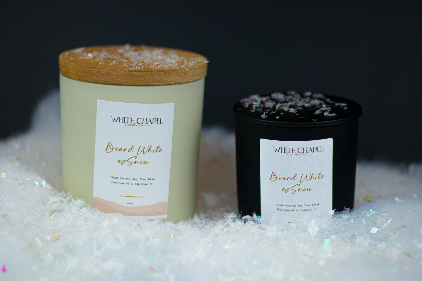 Beard White As Snow Wood Wick Candle